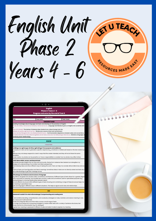 English Unit Plan Phase 2 - Years 4 - 6