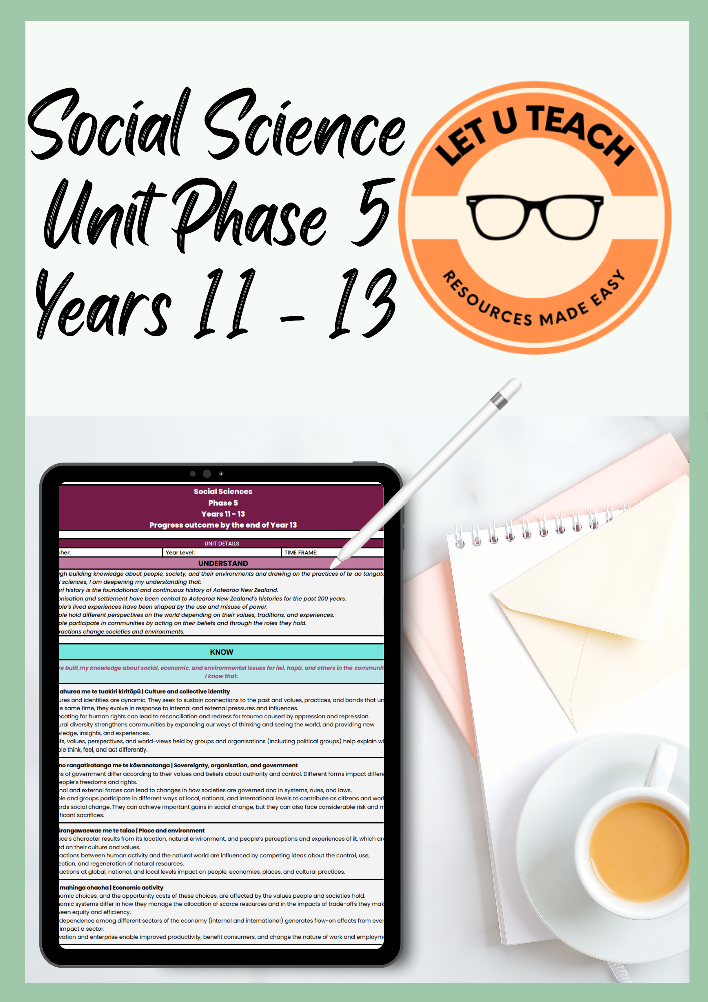 Social Sciences Unit Plan Phase 5 - Years 11 - 13