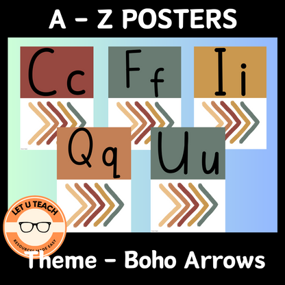 A - Z Boho Arrows Wall Posters