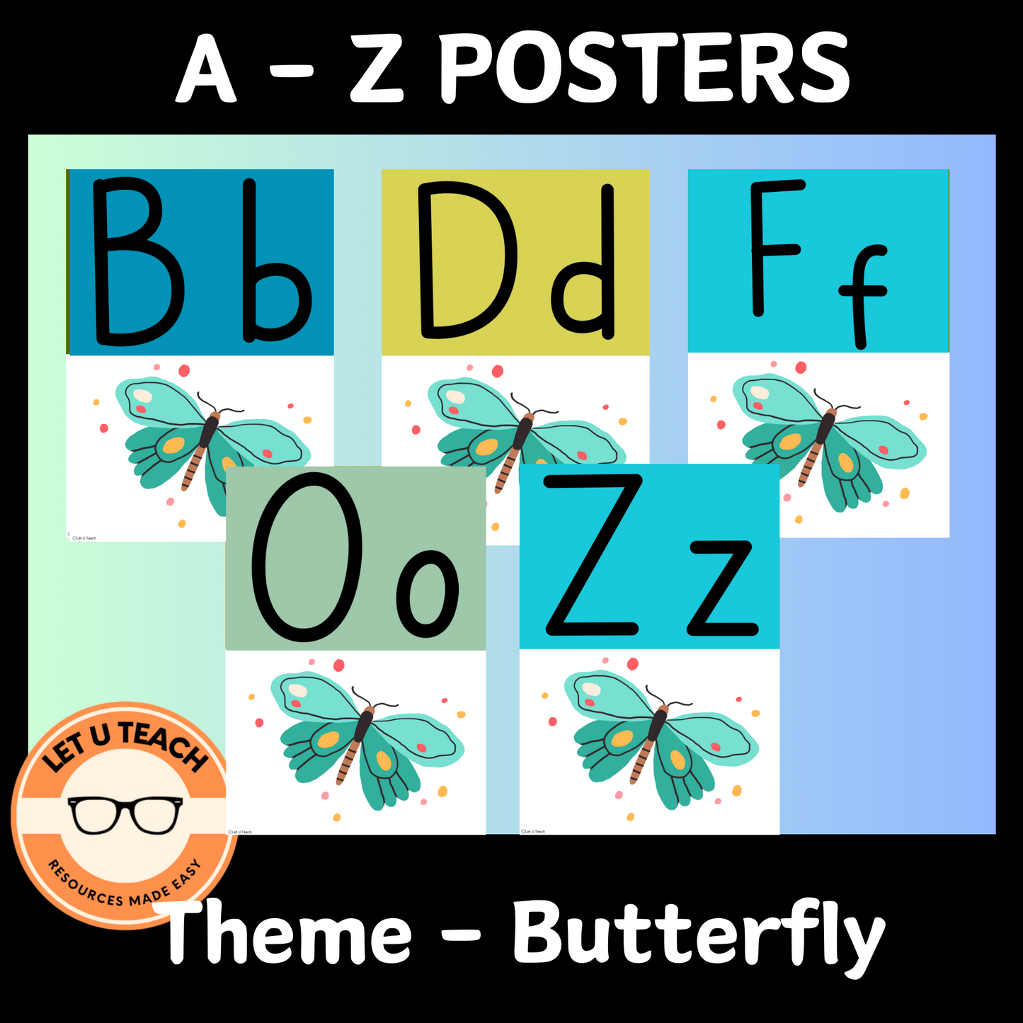 A - Z Butterfly Wall Posters