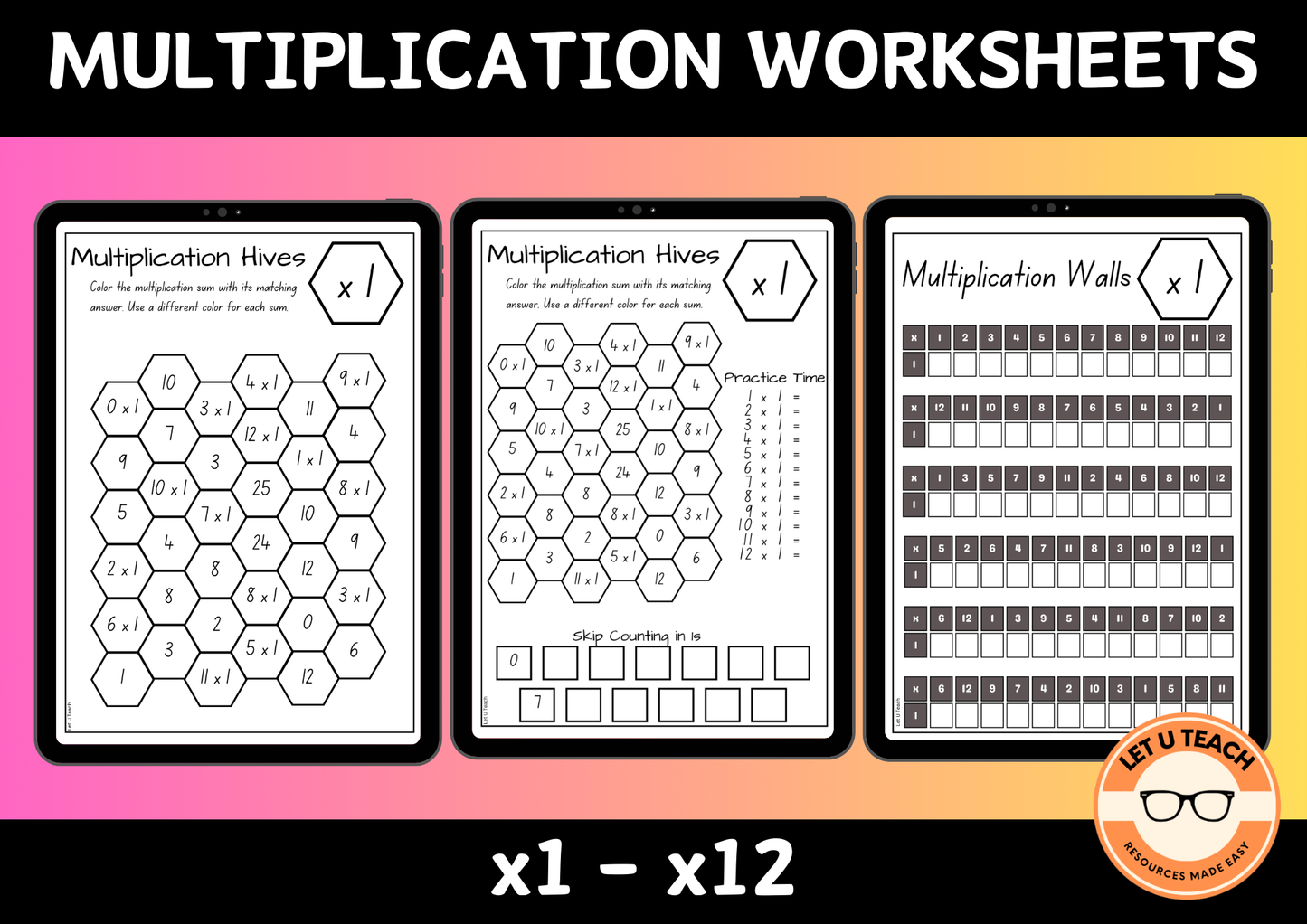 Multiplication Worksheets x1 - x12