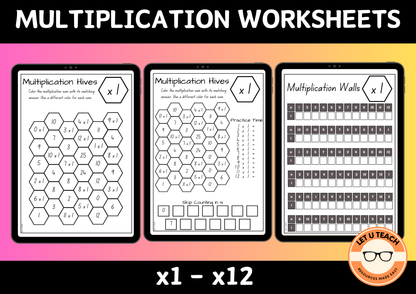 Multiplication Worksheets x1 - x12