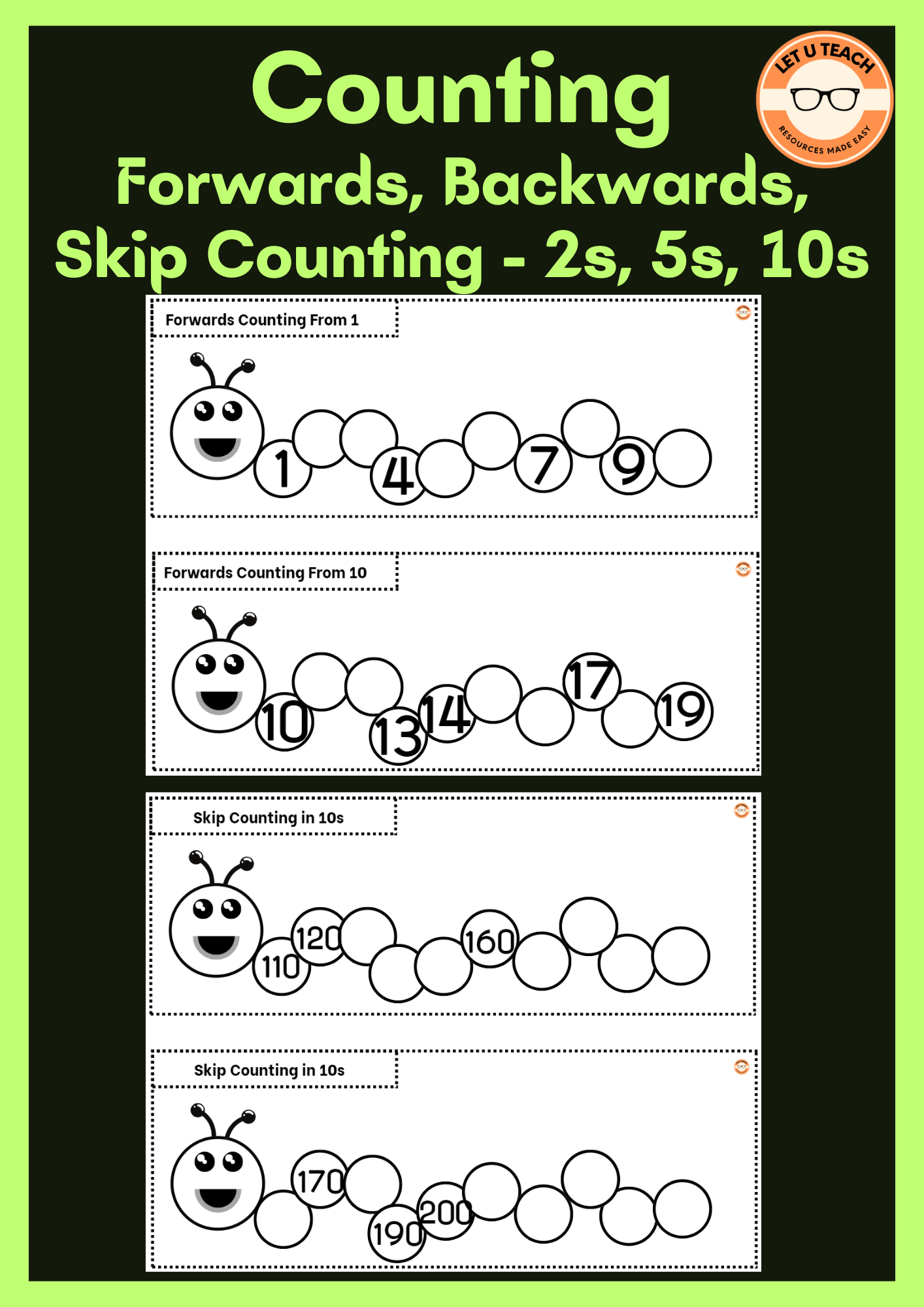 Counting - Forwards, Backwards, Skip Counting - 2s, 5s, 10s