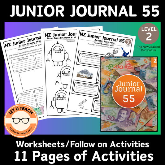 Junior Journal 55, Level 2 Follow Up Activities / Worksheets