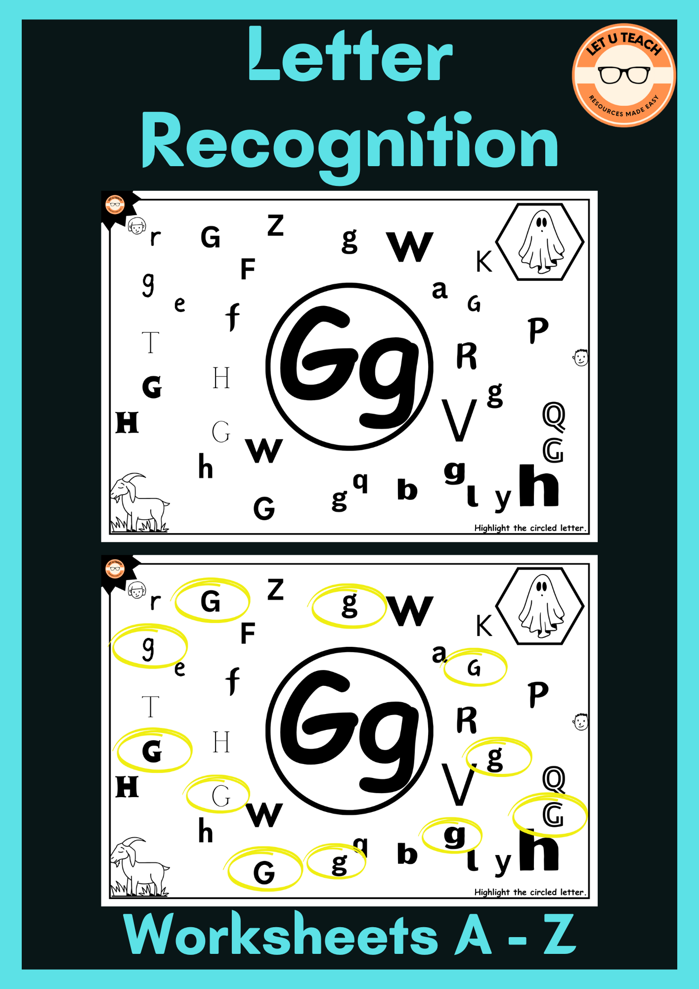 Letter Recognition Worksheet A - Z