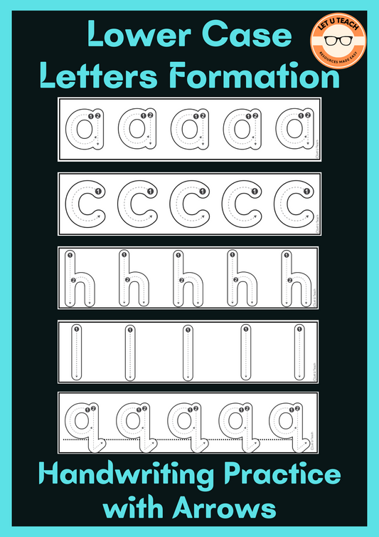 Lower Case Letters Formation with Arrows