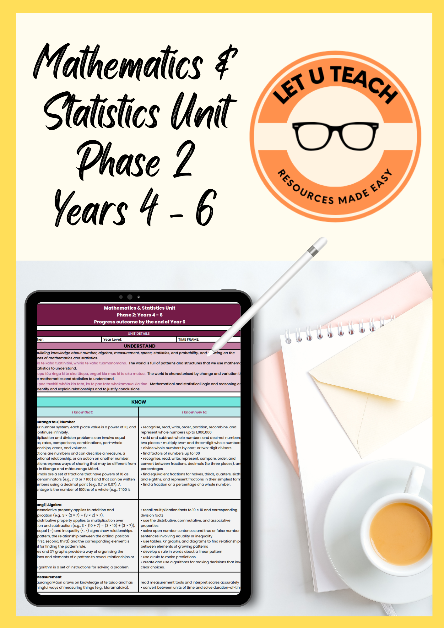 Mathematics & Statistics Unit Phase 2: Years 4 - 6