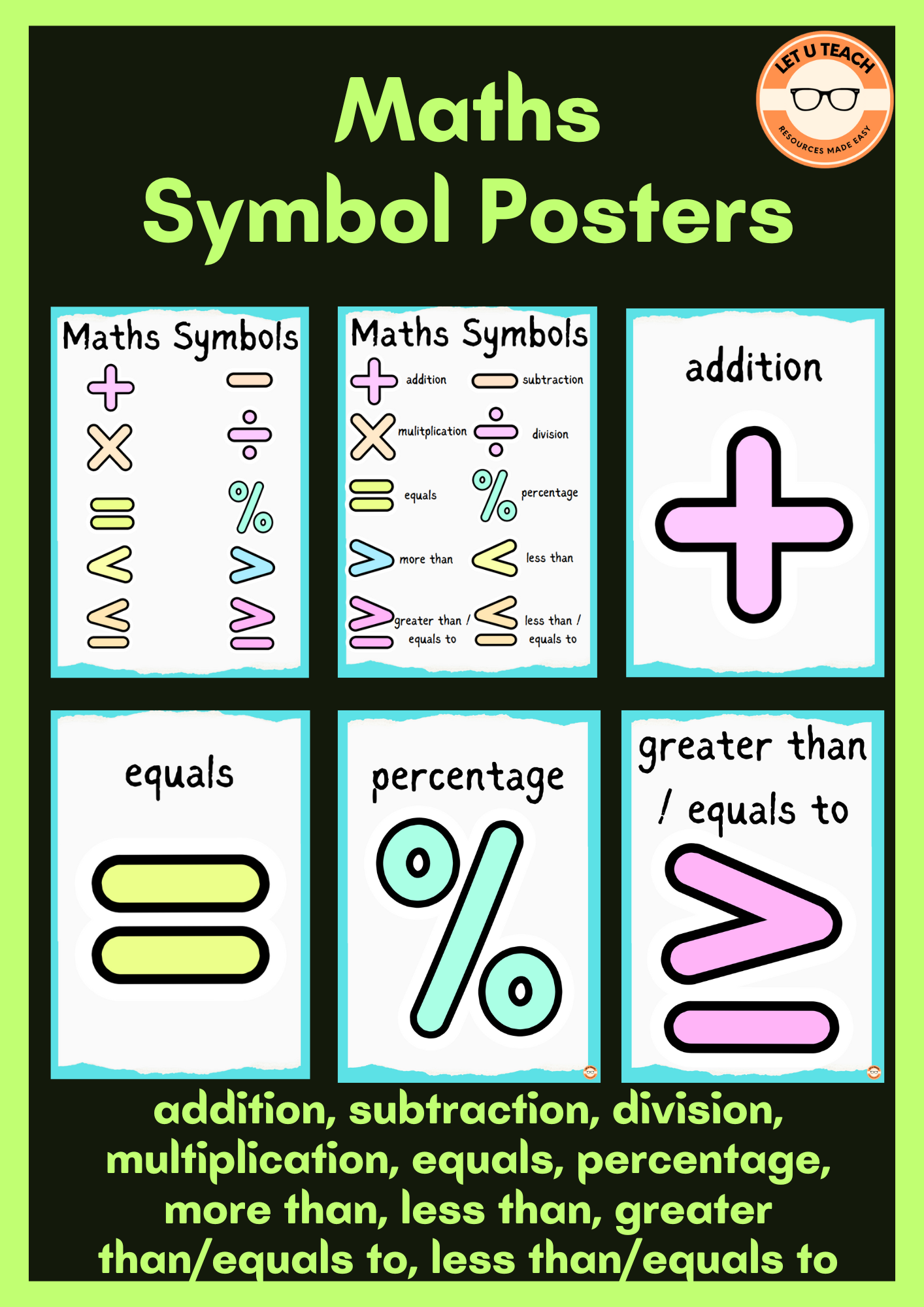 Maths Symbol Posters