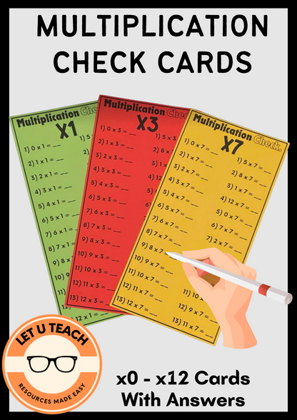 Multiplication Check Cards