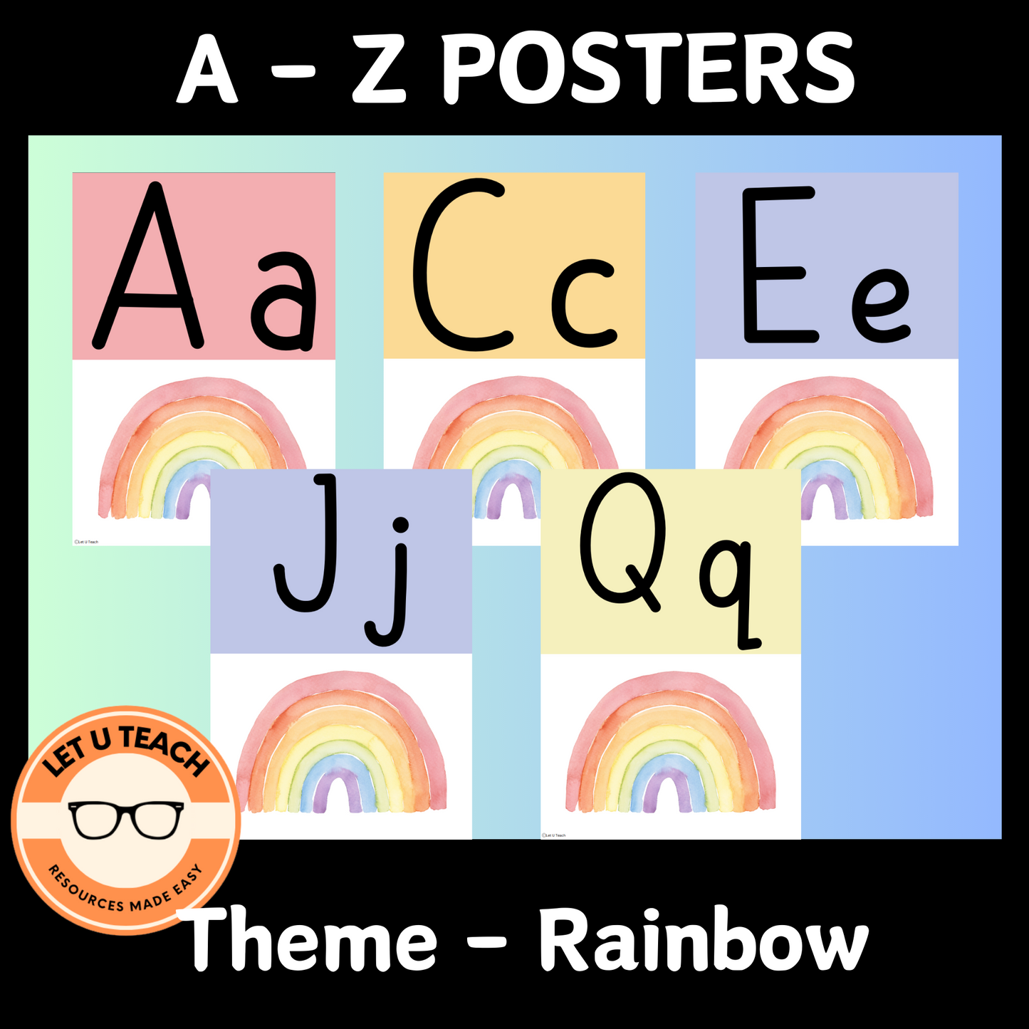 A - Z Rainbow Wall Posters