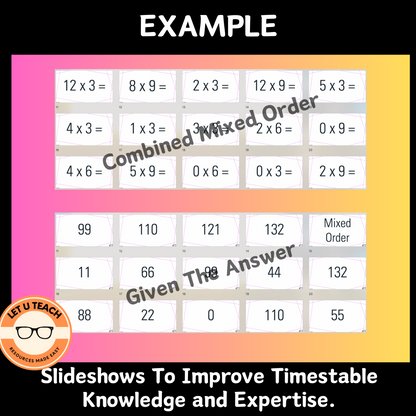 Timestable Slideshows