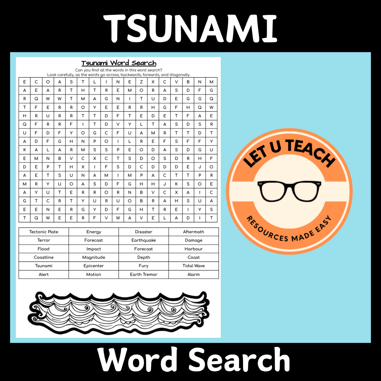 Tsunami Word Search